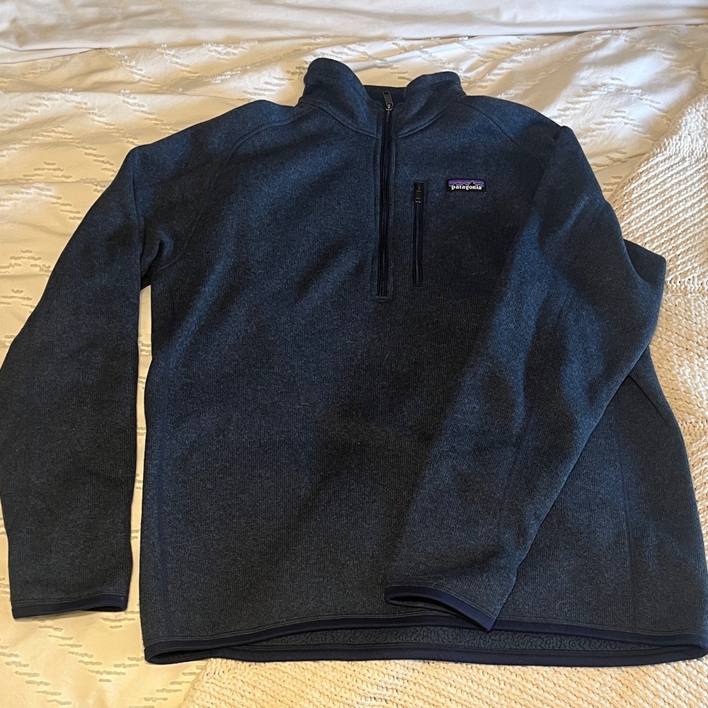 Patagonia Men's Dark Blue Zip-Up Sweater